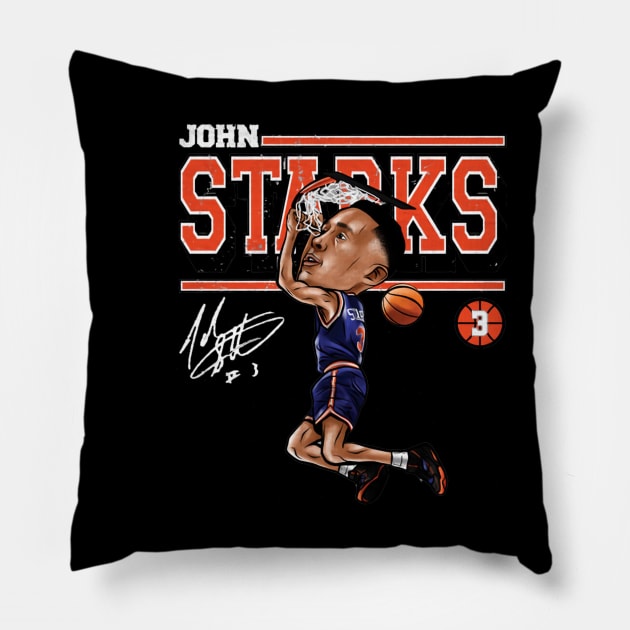 John Starks New York Cartoon Pillow by MASTER_SHAOLIN