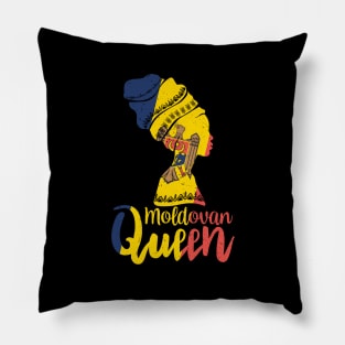 Moldovan Queen Moldova Flag Afro Roots Pillow