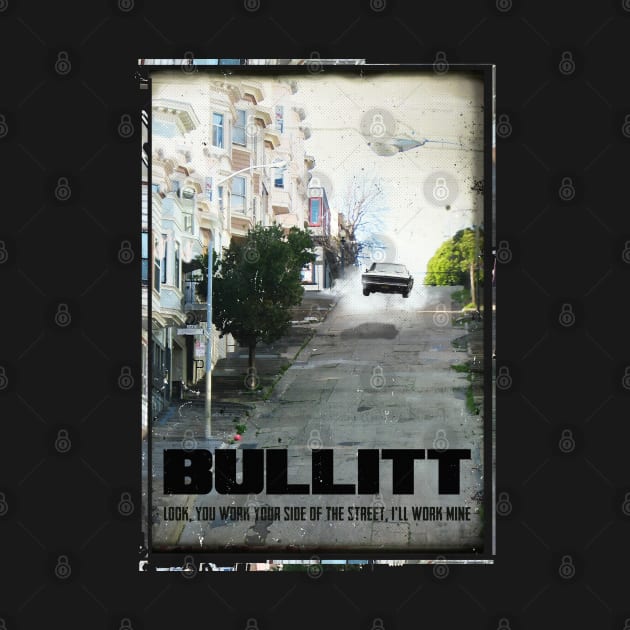 Bullitt retro travel art print by 2ToastDesign