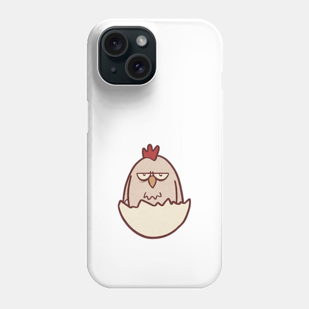 Grumpy Chicken Hatchling Phone Case by ThumboArtBumbo