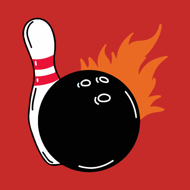 Fiery Bowling Ball Drawing by SLAG_Creative