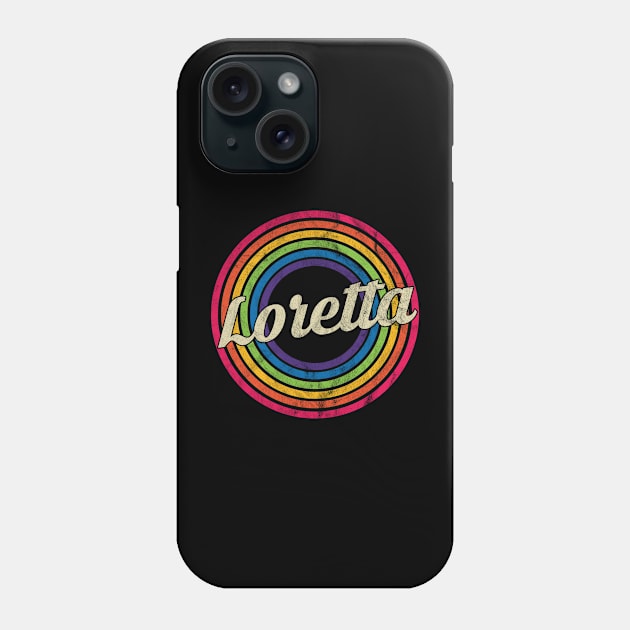 Loretta - Retro Rainbow Faded-Style Phone Case by MaydenArt