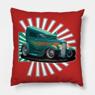 Retro Hot Rod Car Pillow