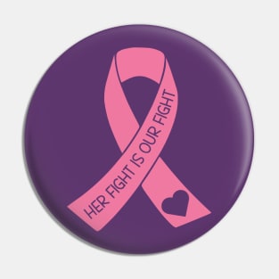Her Fight Is Our Fight - Breast Cancer Support Pin
