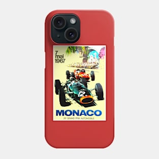 Monaco Vintage 1967 Grand Prix Auto Road Racing Advertising Print Phone Case