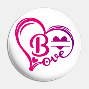 letter b monogram in the shape of love Pin