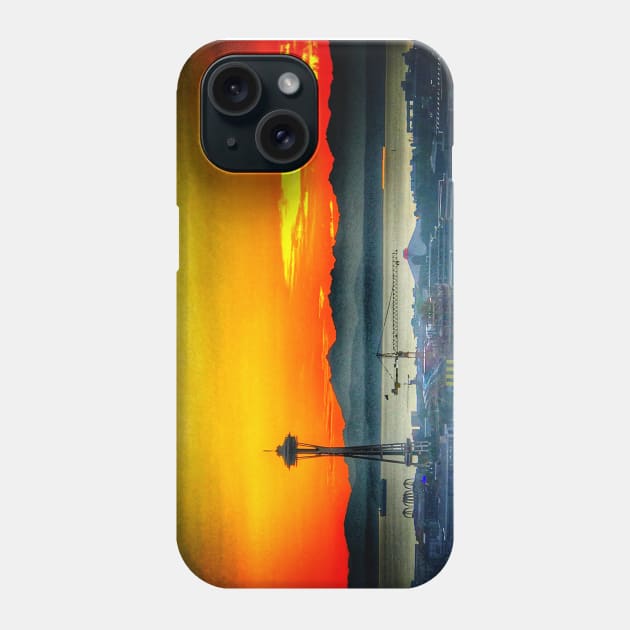 Seattle sunset Phone Case by WelshDesigns