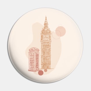 Abstract Watch Tower London Pin