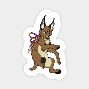 Lesbian Pride Caracal (Lesbian Floppa) Magnet