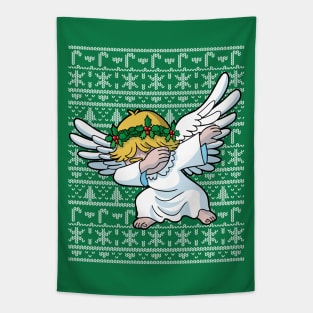 Dabbing Ugly Christmas Sweater Angel Tapestry