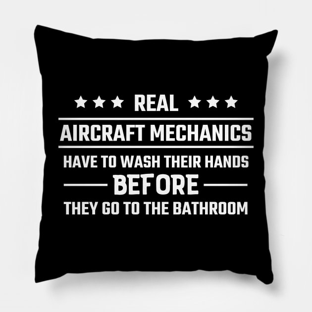 Aircraft Mechanic Funny Aviation Quote Pillow by Huhnerdieb Apparel