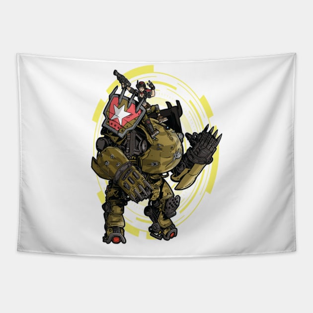 Moze The Gunner With Iron Bear Borderlands 3 Tapestry by ProjectX23Red