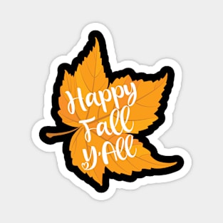 Happy Fall Y'all Autumn Leaves Magnet