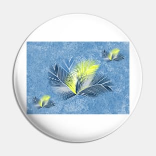 Blue and yellow palms on blue bg Pin