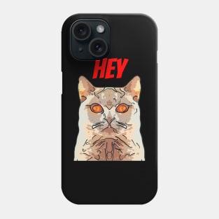 Scary Cat Says Hey Phone Case