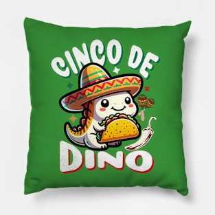 Cinco De Mayo Dinosaur Kids Pillow