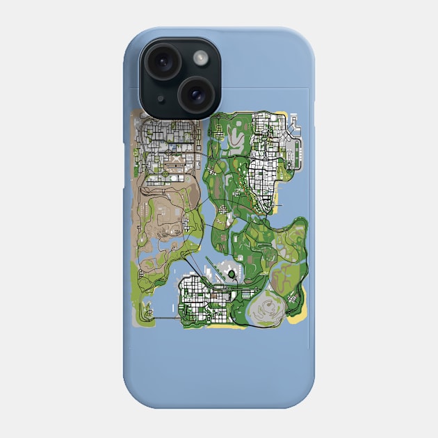 San Andreas Map Phone Case by Lolebomb