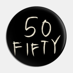 Hand Drawn Letter Number 50 Fifty Pin