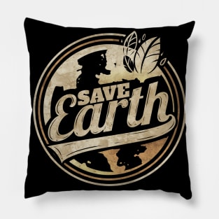 Logo Save Earth For Earth Day Pillow