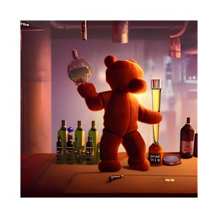 Cyborg bartender Teddy bear T-Shirt