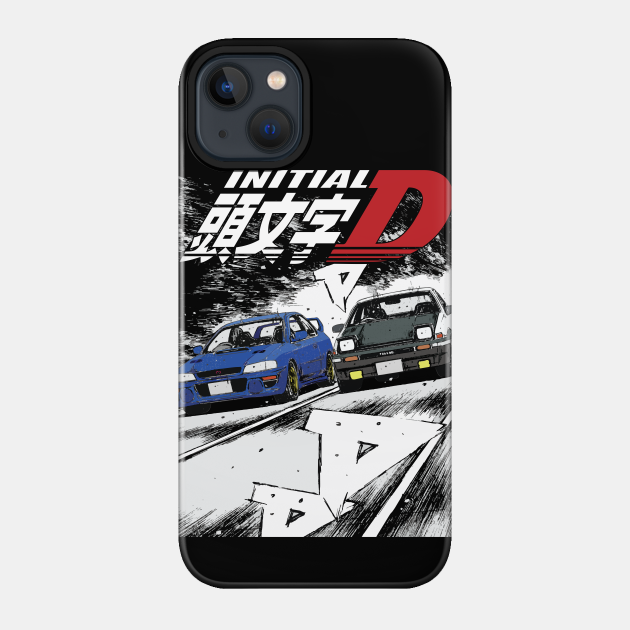 Takumi Fujiwara 86 vs Bunta Fujiwara Sti Drift Car Battle - Initial D - Phone Case