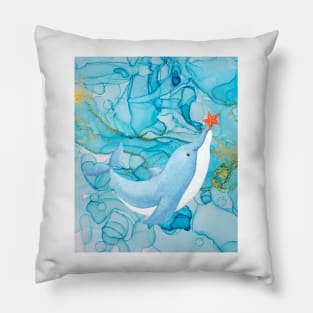 Watercolor Dolphin Pillow