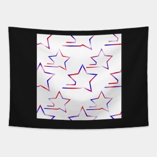 Fast Stars Red and Blue on White Repeat 5748 Tapestry