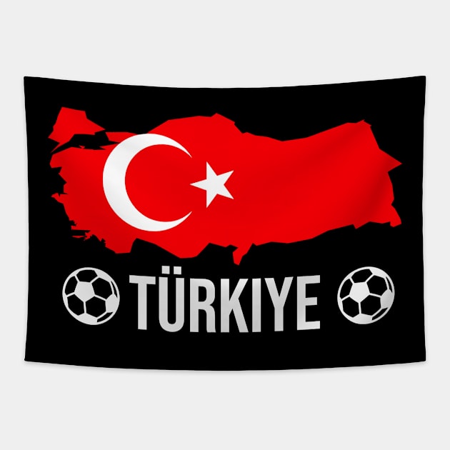 Türkiye Soccer Map National Team Fan Football Tapestry by Foxxy Merch