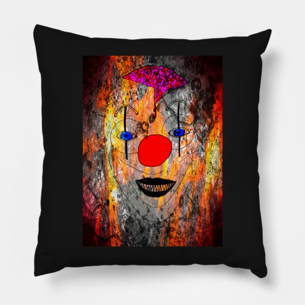 Freaky Clown2 Pillow by LukeMargetts