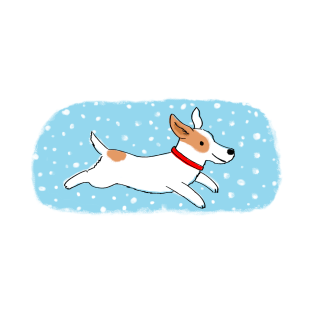 Snow Dog Holiday | Cute Jack Russell Terrier Puppy T-Shirt