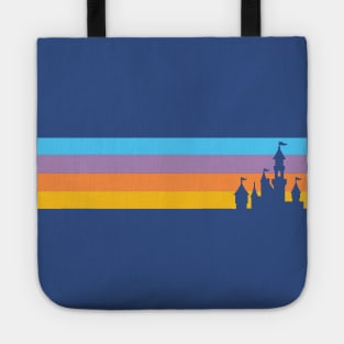 Retro Cinderella Castle Pastel Stripes Tote