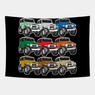 A Rainbow of Awesomeness (Stacked FJ40s) Tapestry