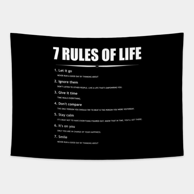 7 Rules Of Life Tee Fashion Wall Art Art Inspirational Quote