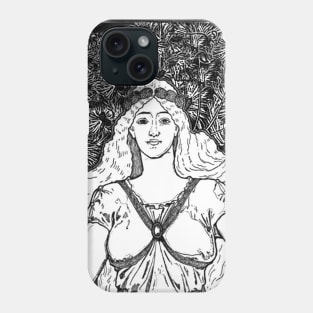 Young girl with long hair Phone Case