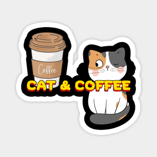 cat and coffee Magnet