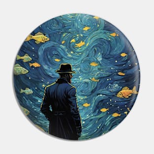 Starry Night Aquarium: Van Gogh-Inspired Ocean Symphony Pin