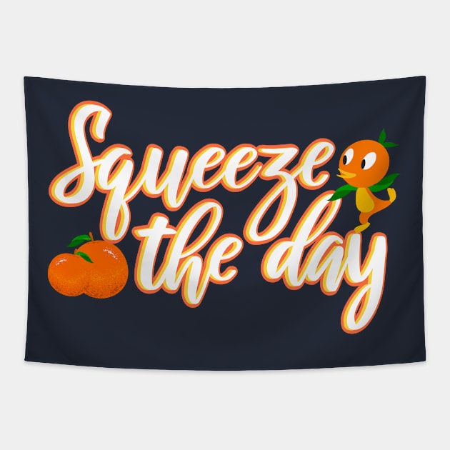 Squeeze the day Orange Bird Tapestry by Salty Crew