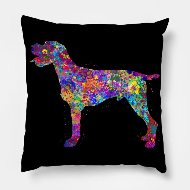 German Wirehaired Pointer Pillow by Yahya Art