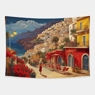 Costa del Sol Resort Starry Night Spain Travel Tourism Retro Vintage Art Tapestry