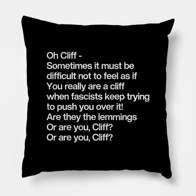 Cliff Richard - Rick Young Ones Poem Pillow by DankFutura