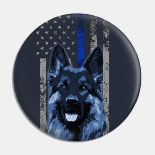 Thin Blue Line Flag K9 Police Dog Pin