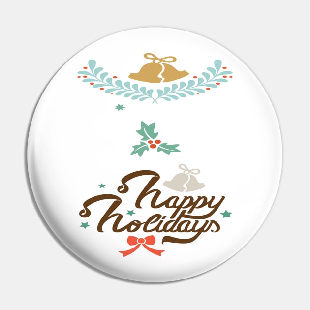 Happy Holidays Pin by Gigart