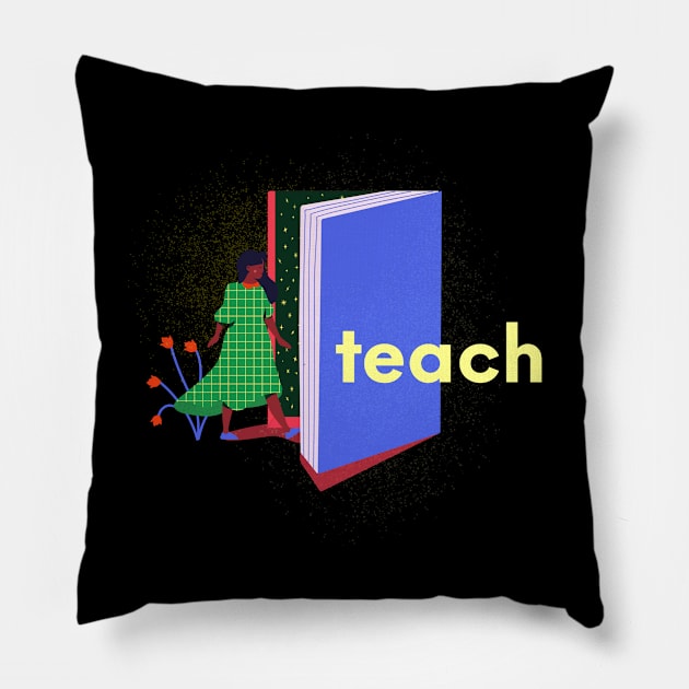 Beautiful Teacher Gift | Read More Design for Librarians Pillow by Mia Delilah