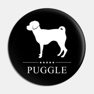 Puggle Dog White Silhouette Pin