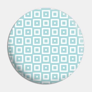 White and Blue Square Pattern Pin