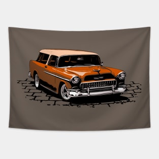 55 Chevy Nomad, Bronze 1955 Chevrolet Bel Air Nomad hot rod Tapestry