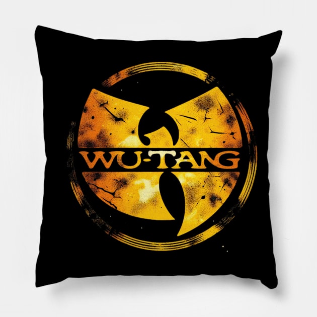 Distressed Wutang Yellow Orange effect Pillow by thestaroflove