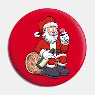 Santa Claus Drinking Wine Pin