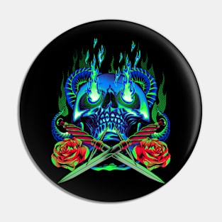 crossing skull Pin