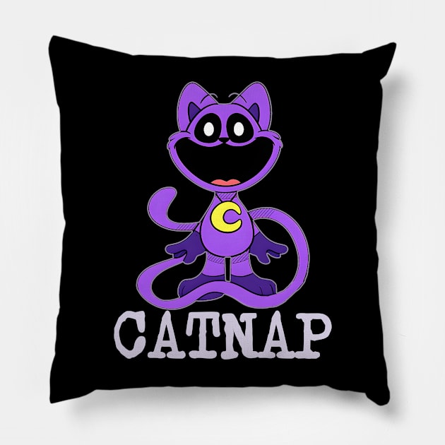 Smiling Critters Catnap Lover Catnap Dogday Pillow by LSanchezArt